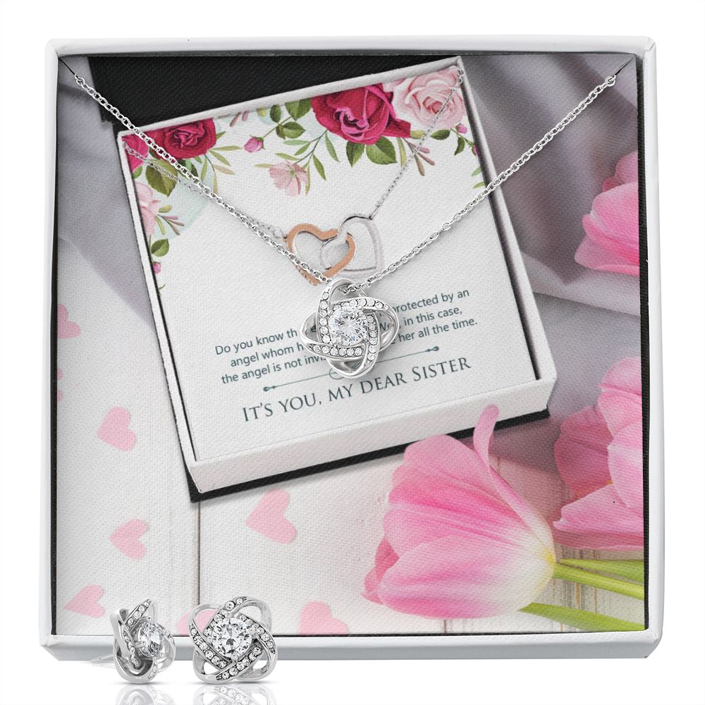 Mockup Sister 2 Love Knot Earring & Necklace Set