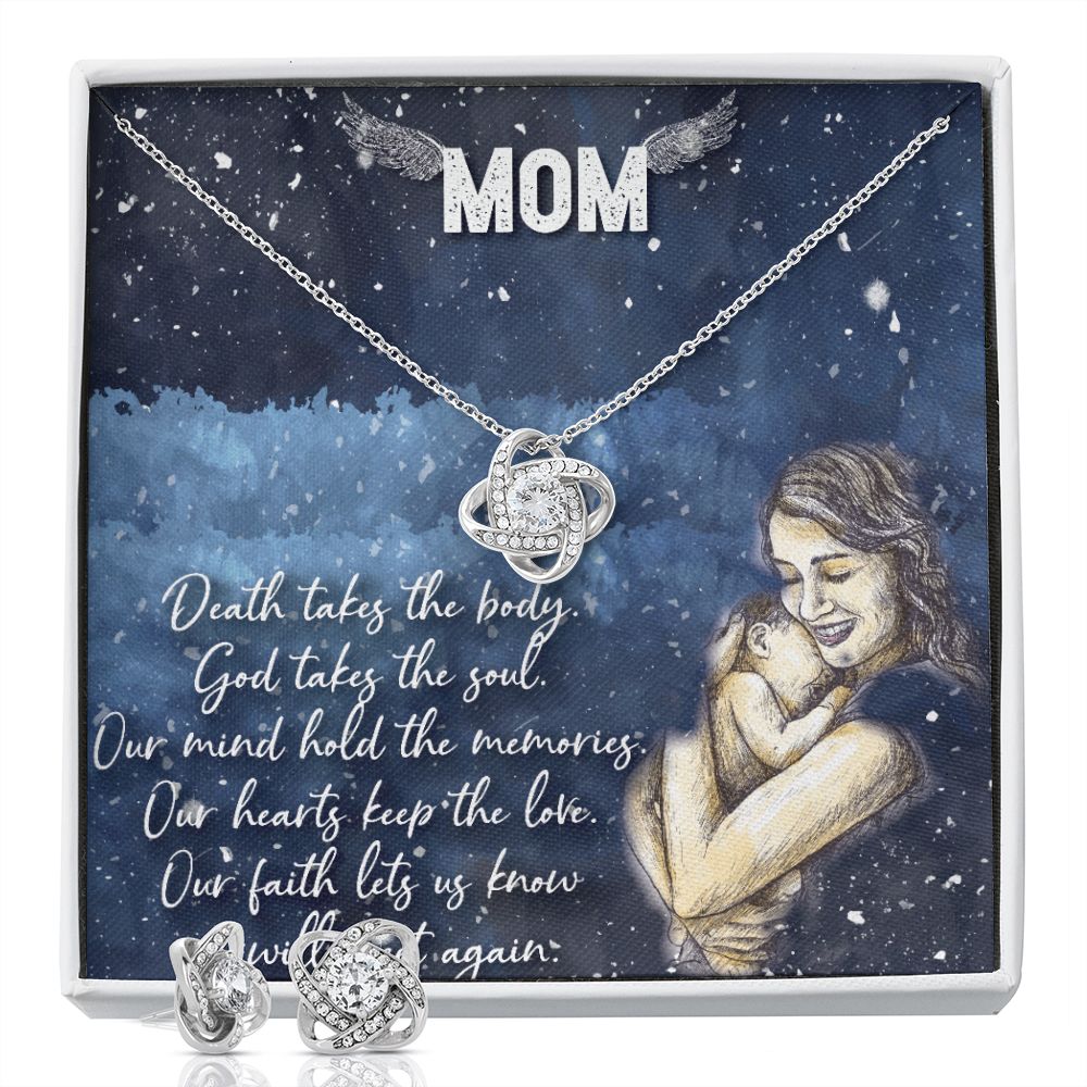 Remembering Mom Love Knot Earring & Necklace Set