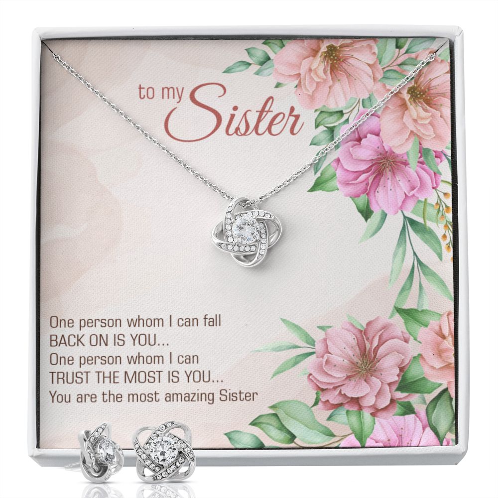 Sister Love Knot Earring & Necklace Set