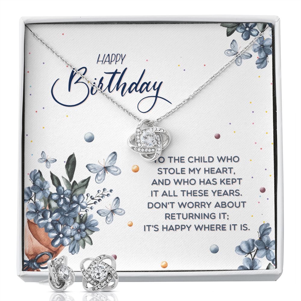 Copy of Happy birthday to the child who Love Knot Earring & Necklace Set