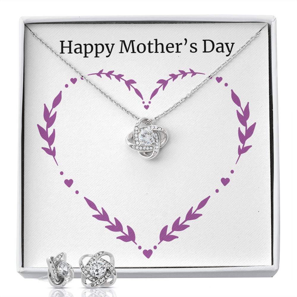 mothersdayitem-04 Love Knot Earring & Necklace Set
