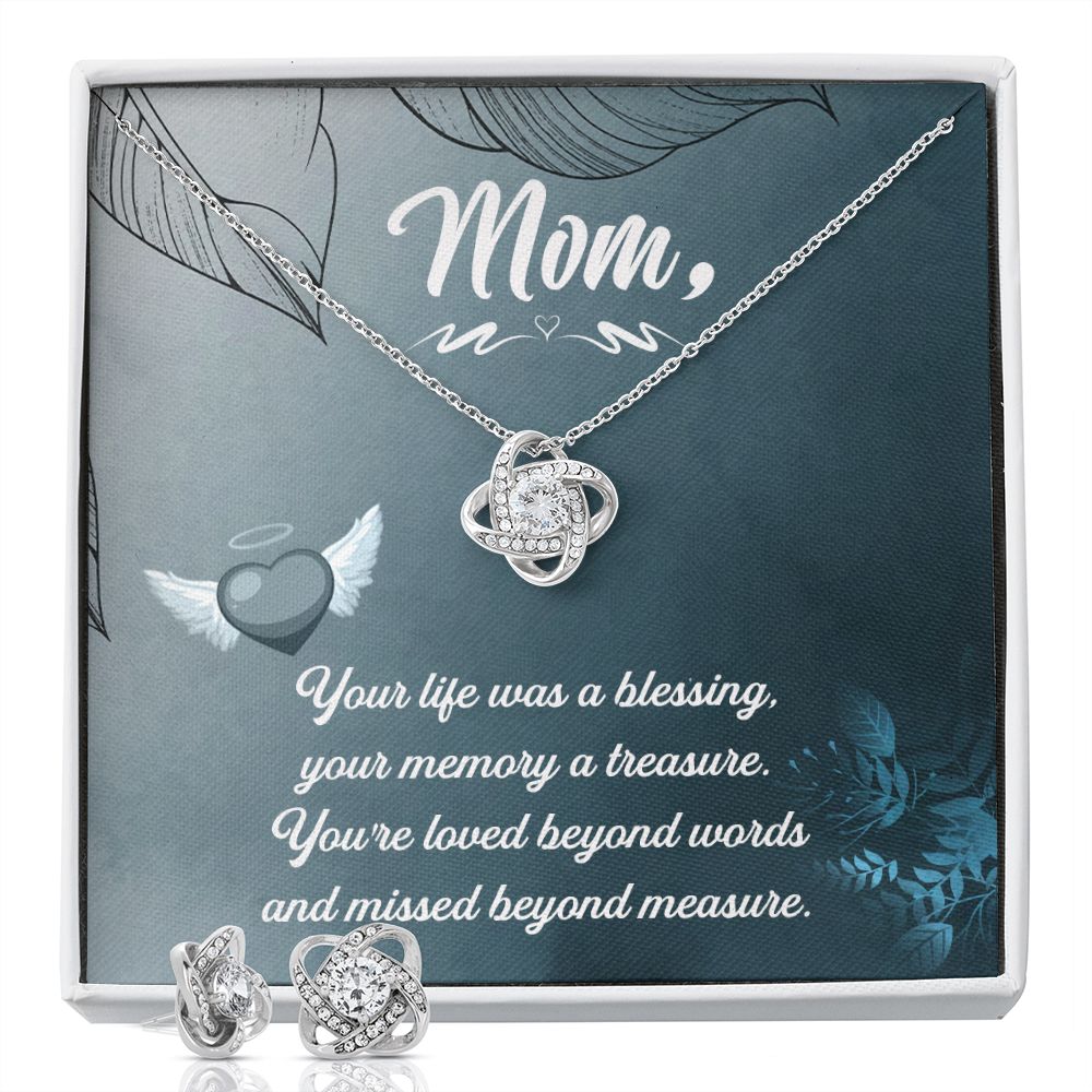Your life was a Love Knot Earring & Necklace Set