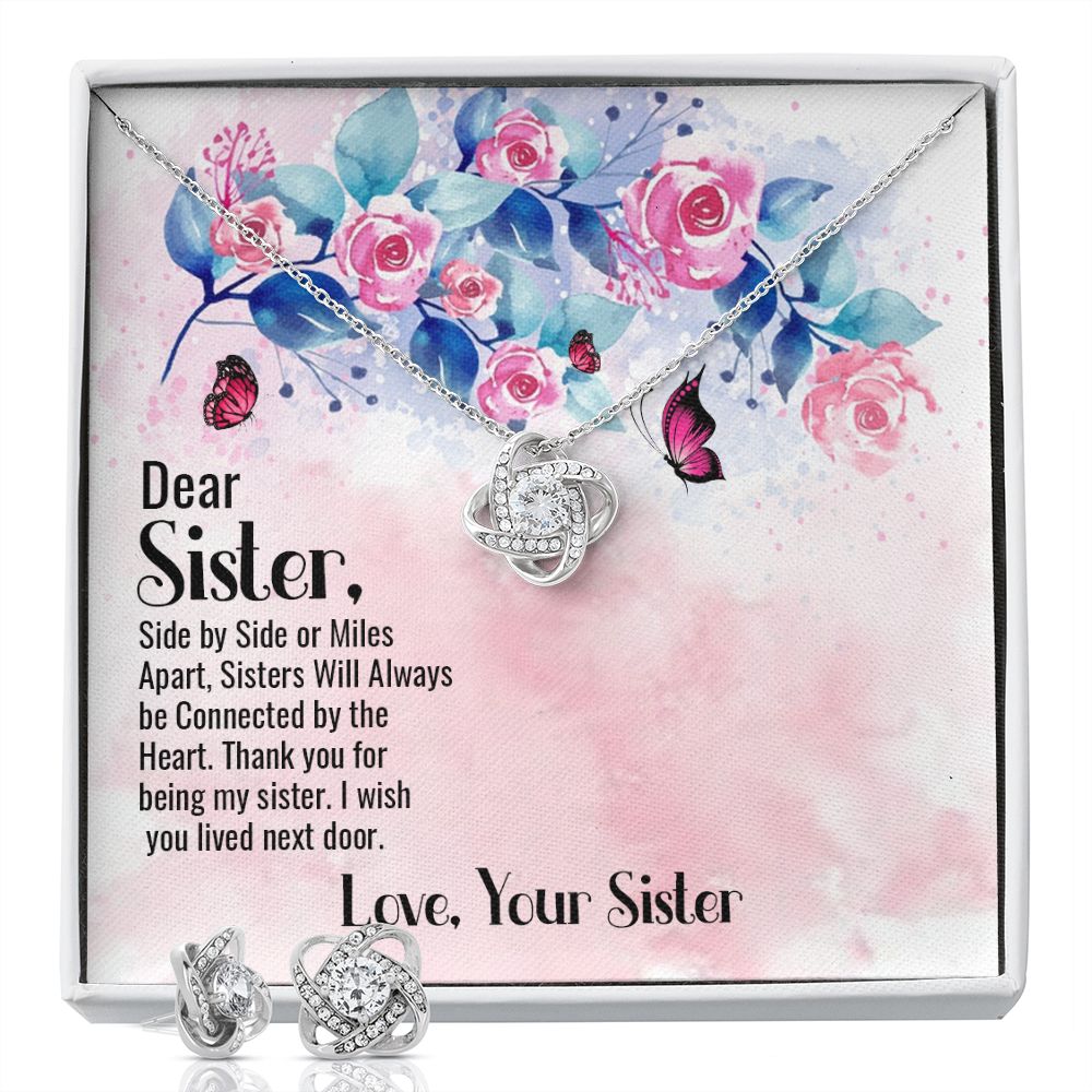dear sister Love Knot Earring & Necklace Set