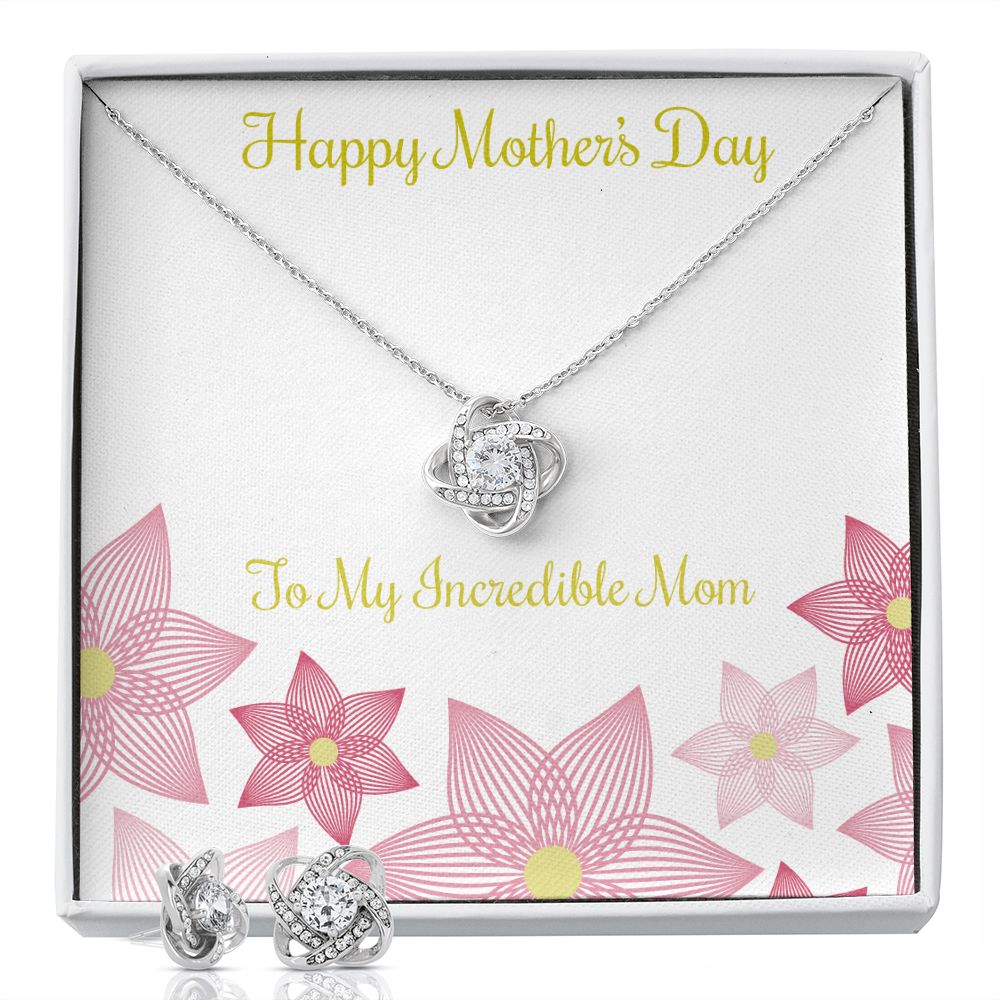 Mothers Day Inserts-01(1) Love Knot Earring & Necklace Set