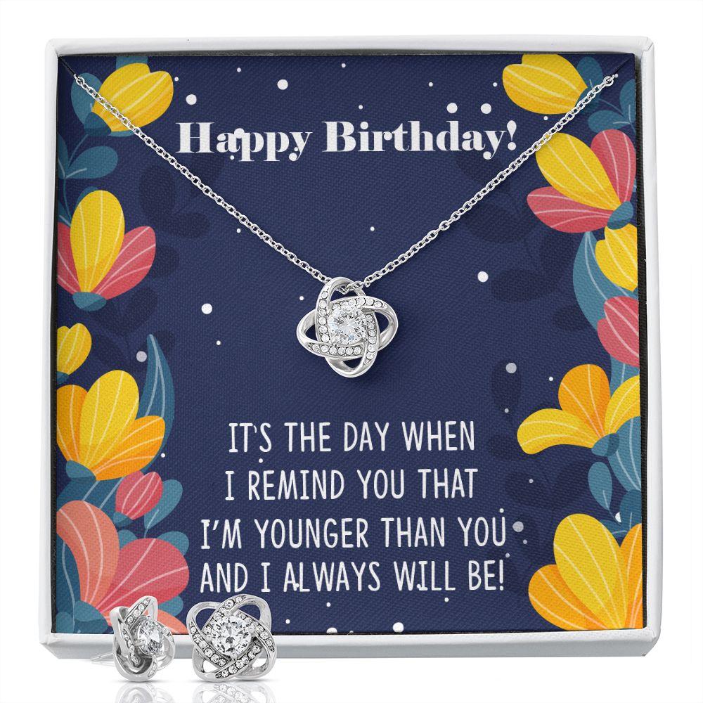 Siblings Birthday-01 Love Knot Earring & Necklace Set