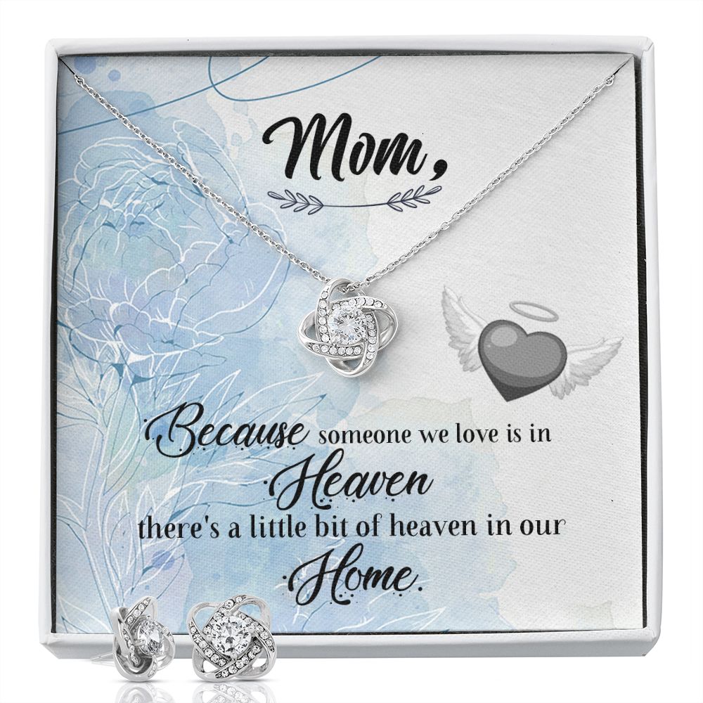 Because someone we love Love Knot Earring & Necklace Set