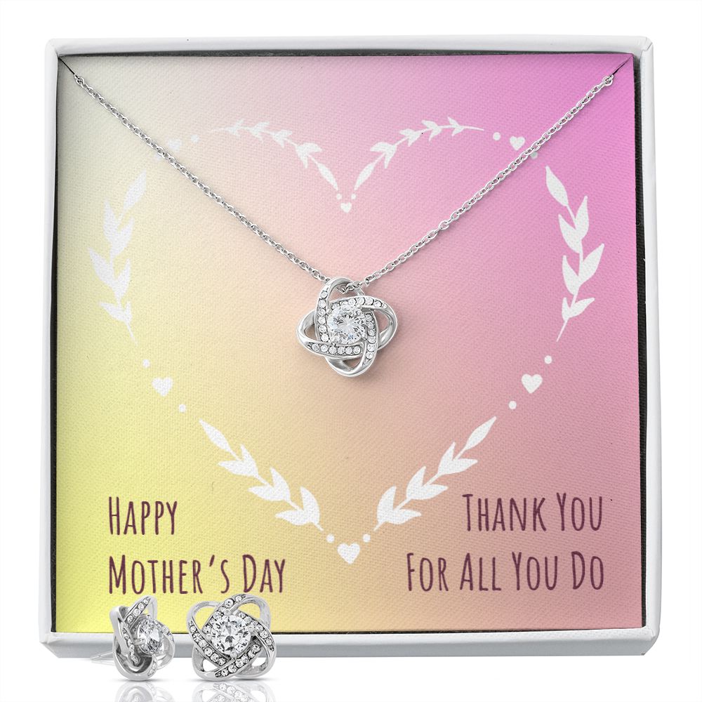 mothersdayitem-03(1) Love Knot Earring & Necklace Set