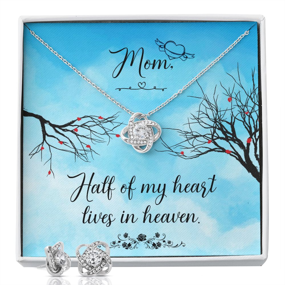 Half of my heart Love Knot Earring & Necklace Set