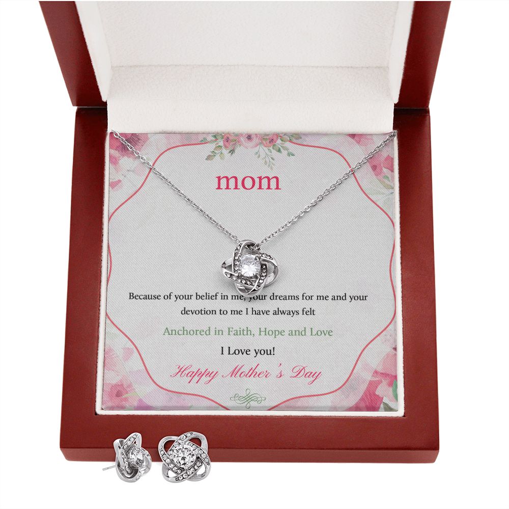 Message Card Mother day -final Love Knot Earring & Necklace Set