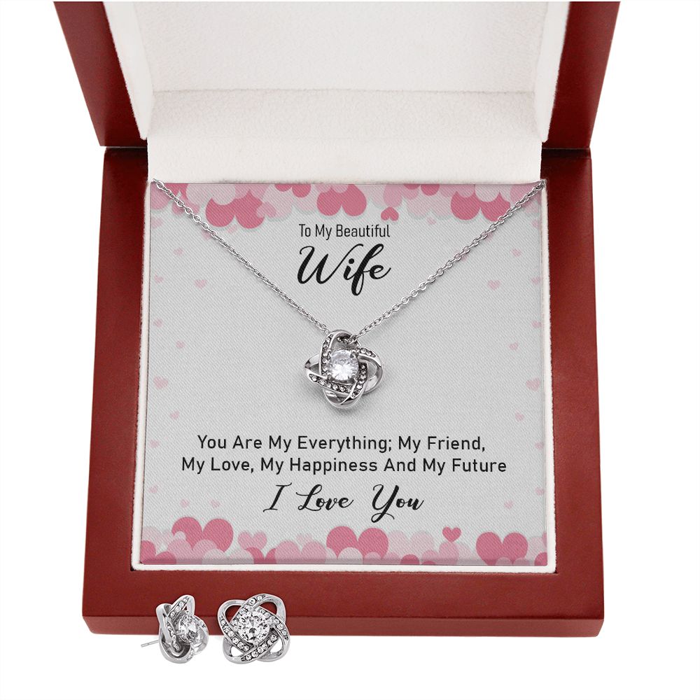 To my beautiful wife - you are my everything Love Knot Earring & Necklace Set
