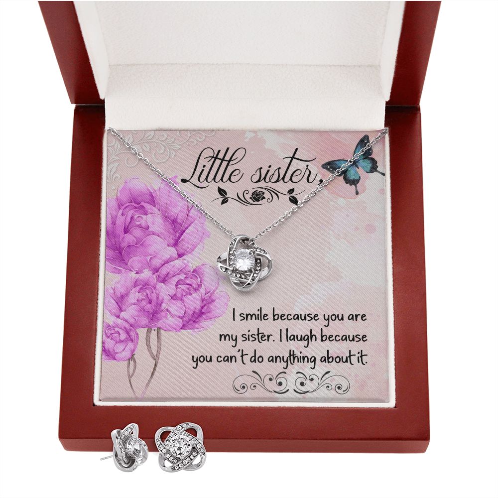 I smile because you are Love Knot Earring & Necklace Set