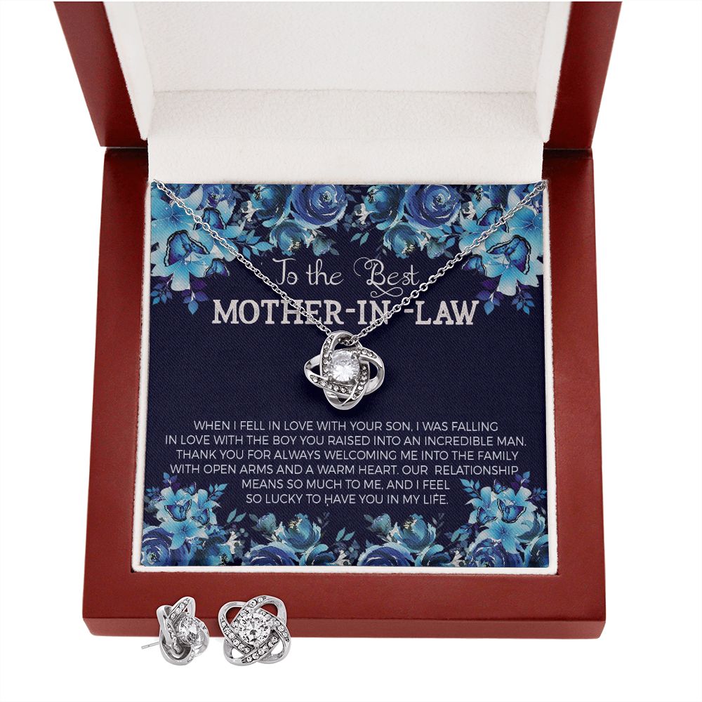 MessageSOOOO Love Knot Earring & Necklace Set