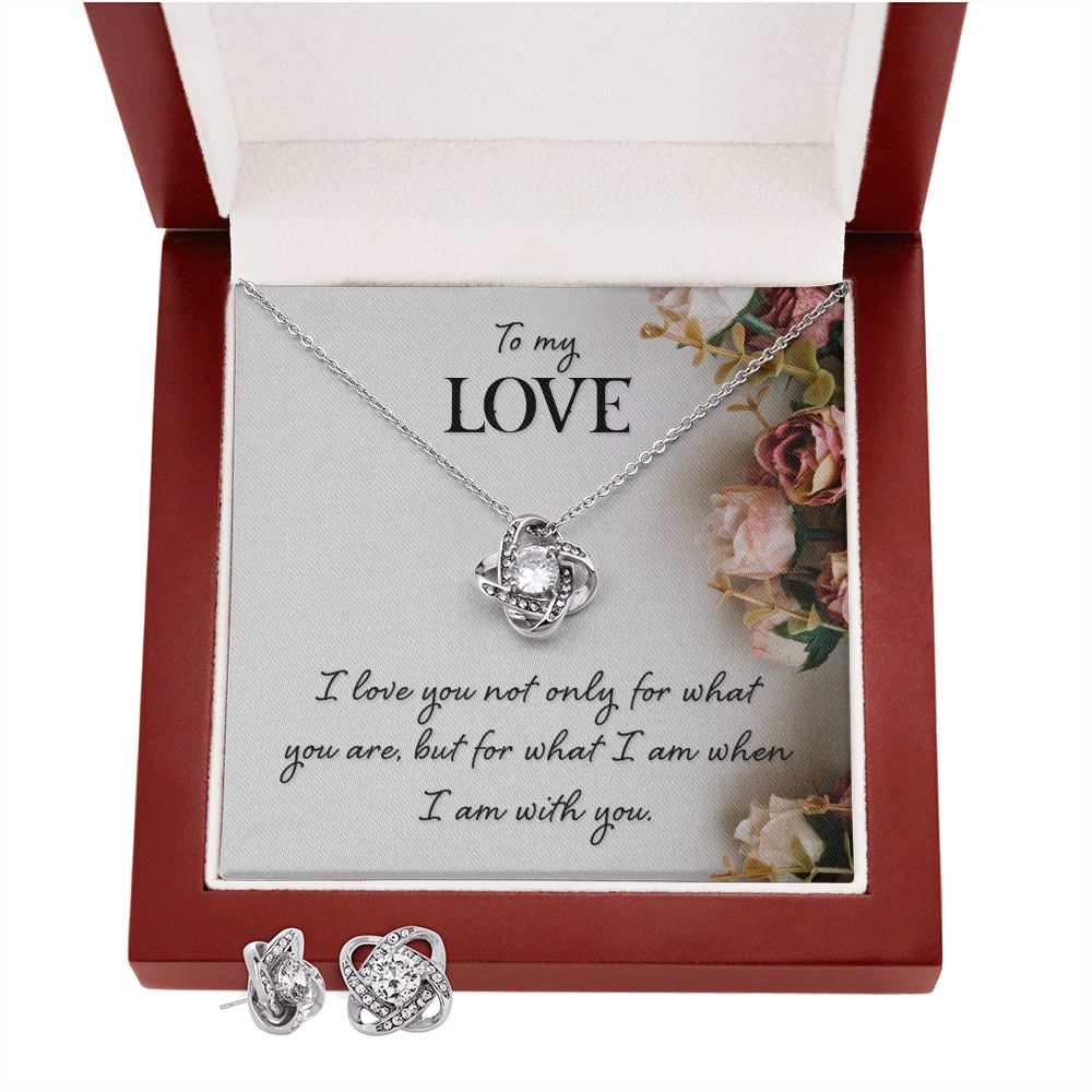 To my love-I love you not only Love Knot Earring & Necklace Set