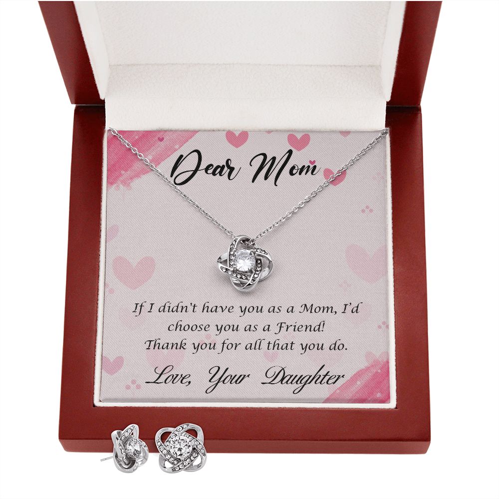 Dear Mom-Happy Mother’s Day! Love Knot Earring & Necklace Set