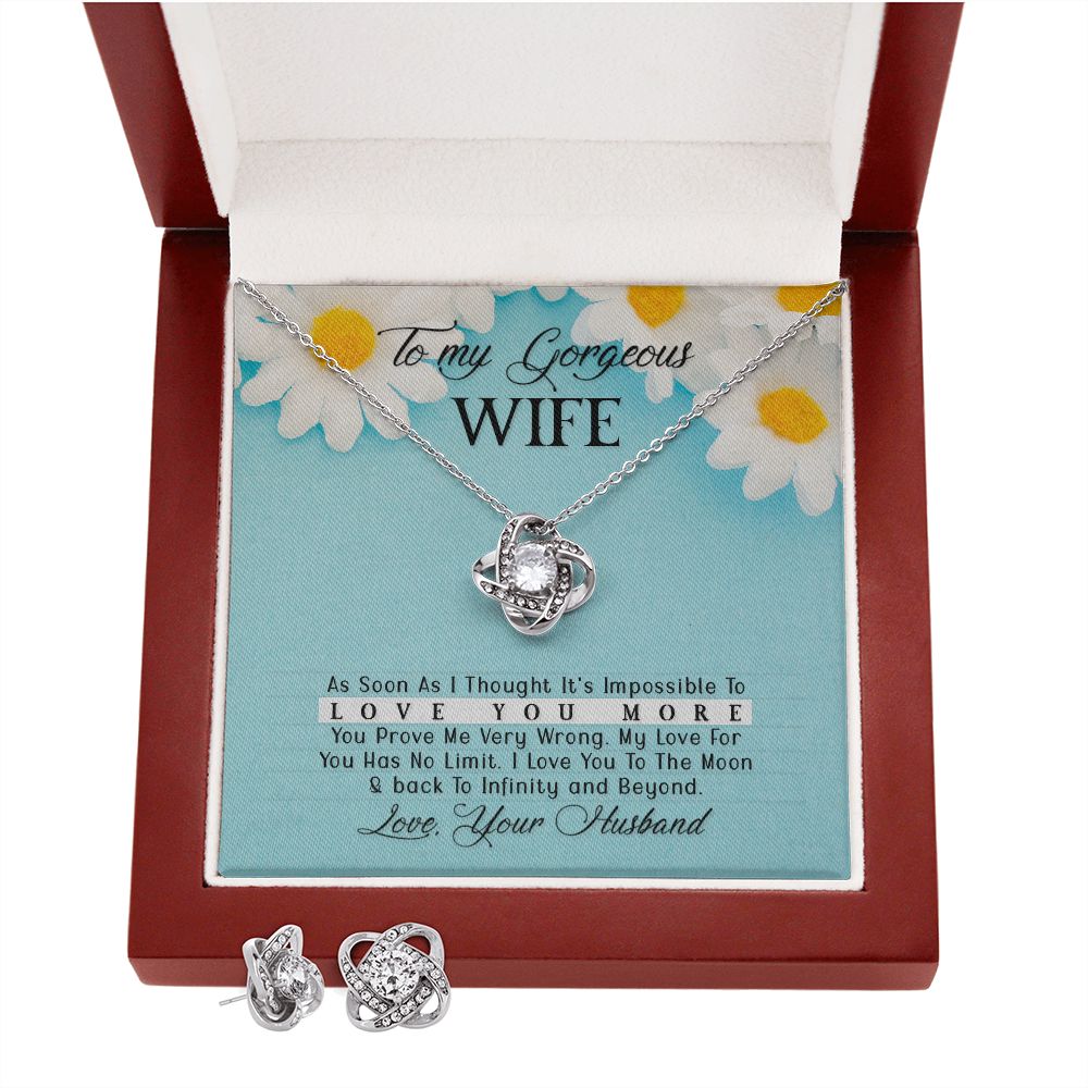 To my gorgeous wife- As Soon As I Thought Love Knot Earring & Necklace Set