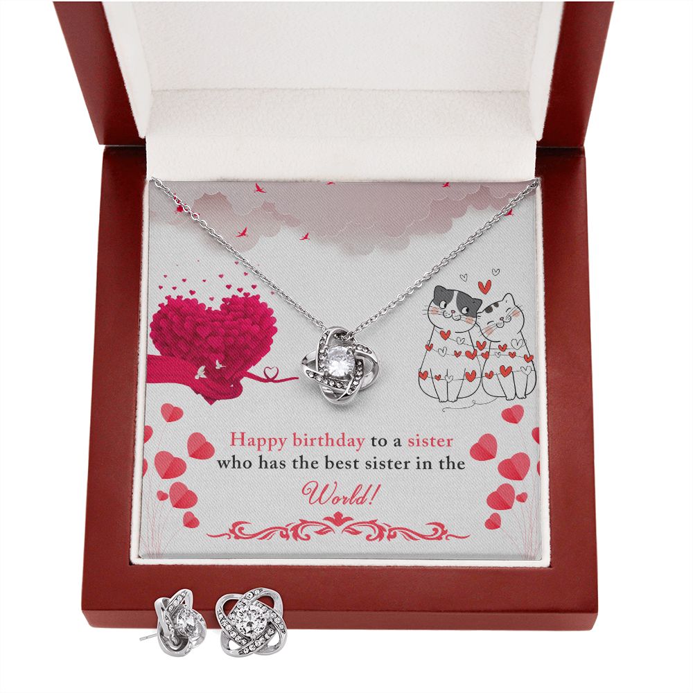 coupel 2e Love Knot Earring & Necklace Set