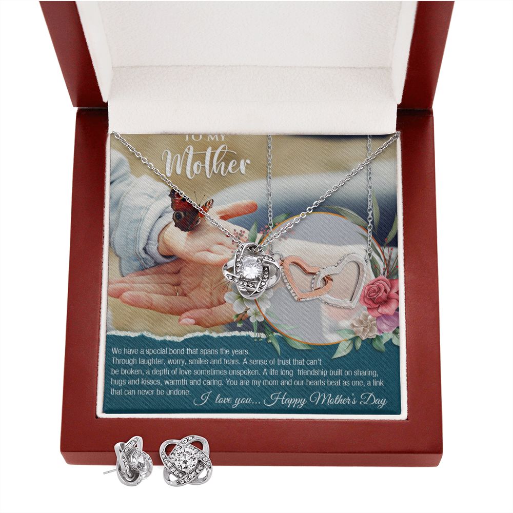 Mothers Day 2 Love Knot Earring & Necklace Set
