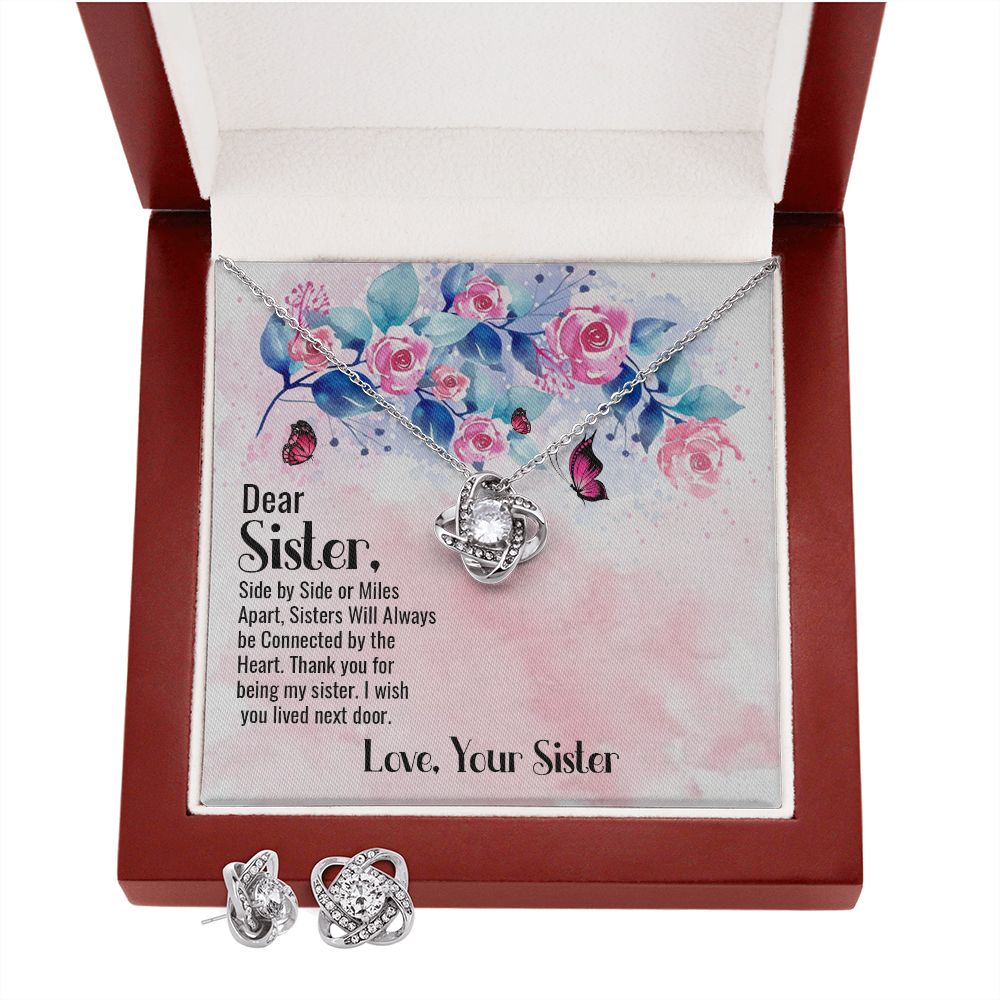 dear sister Love Knot Earring & Necklace Set