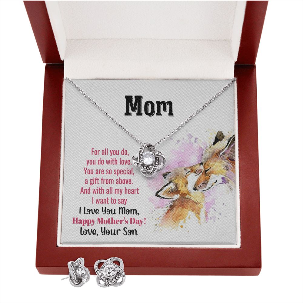 mom you are so special 1 Love Knot Earring & Necklace Set