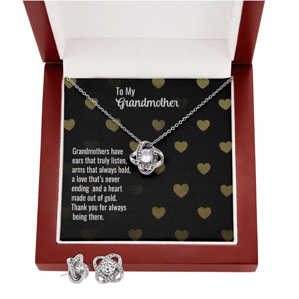 grandmother Love Knot Earring & Necklace Set