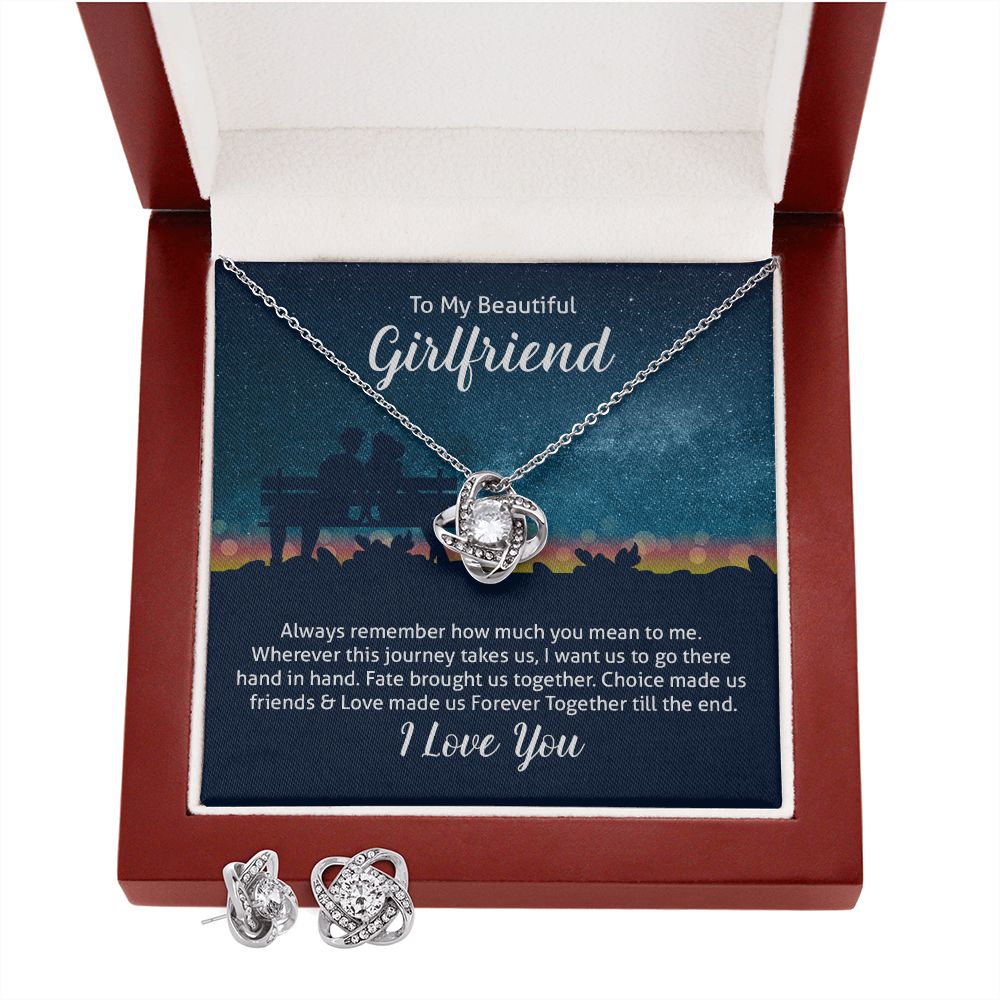 To my beautiful wife - always remember how much you mean to me Love Knot Earring & Necklace Set