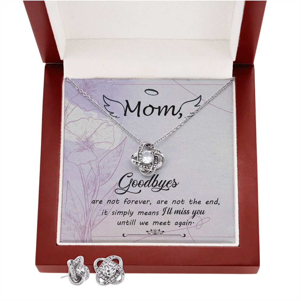 Goodbye aren_t forever dad Love Knot Earring & Necklace Set