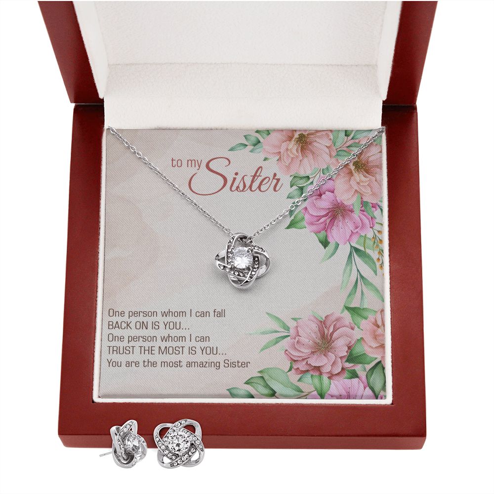 Sister Love Knot Earring & Necklace Set