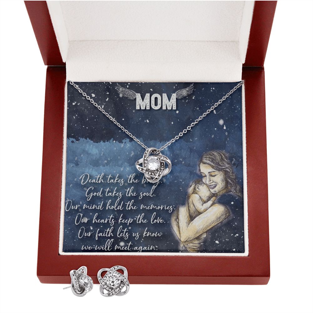 qwe2-01 Love Knot Earring & Necklace Set