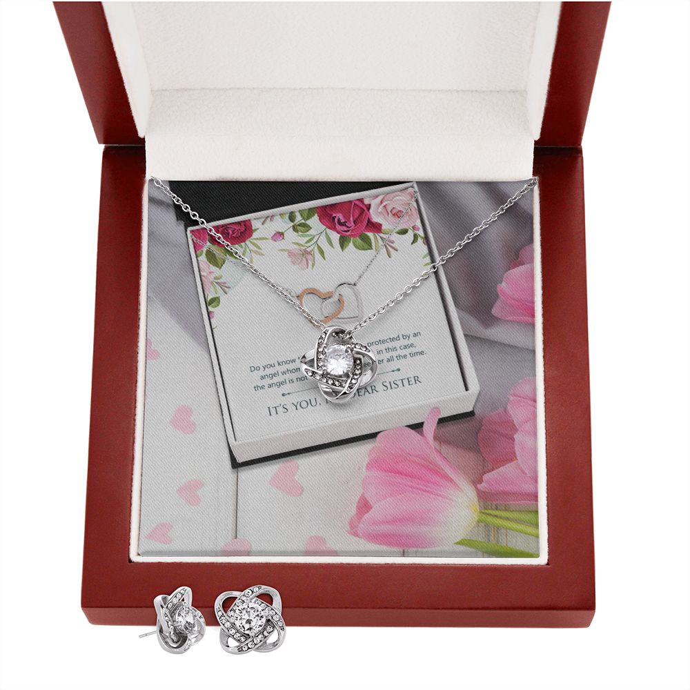 Mockup Sister 2 Love Knot Earring & Necklace Set