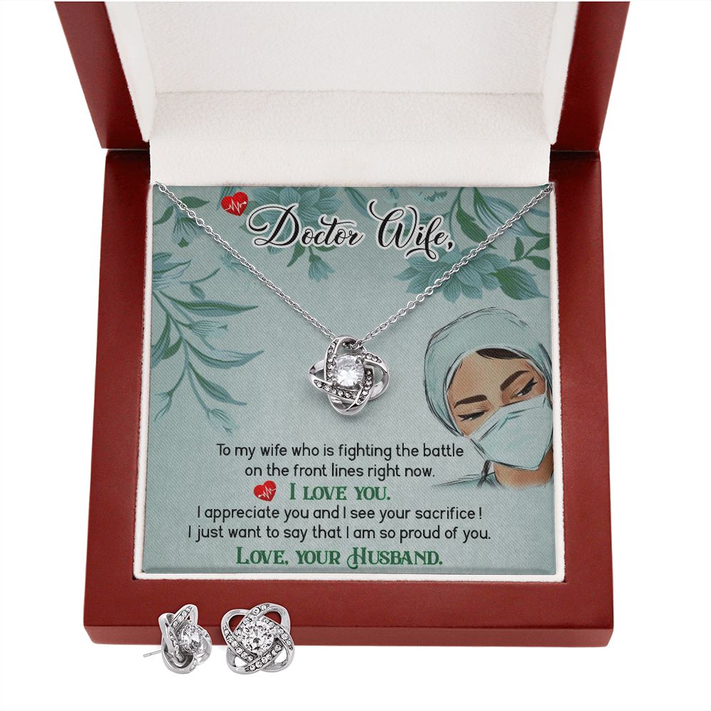 Doctor Wife Love Knot Earring & Necklace Set