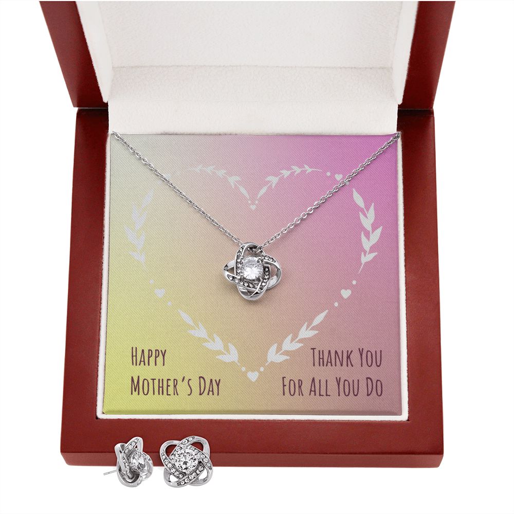 mothersdayitem-03(1) Love Knot Earring & Necklace Set