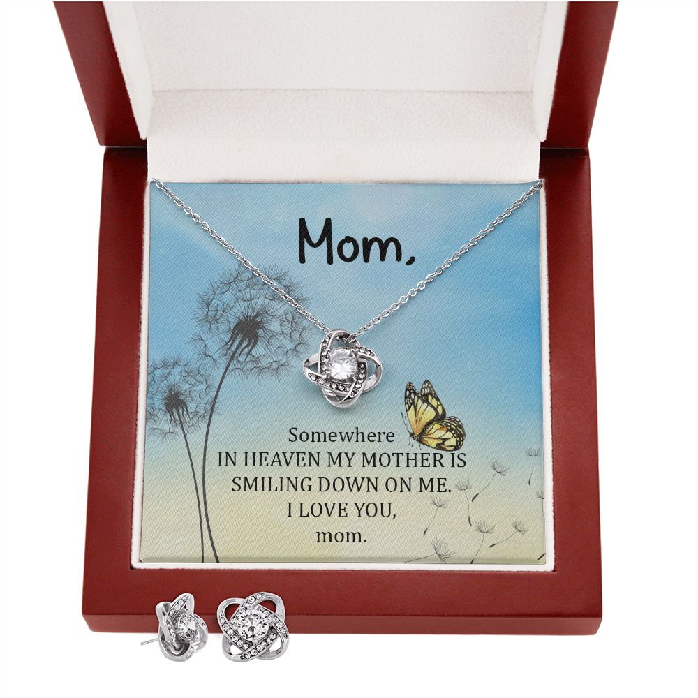 Somewhere in heaven Love Knot Earring & Necklace Set