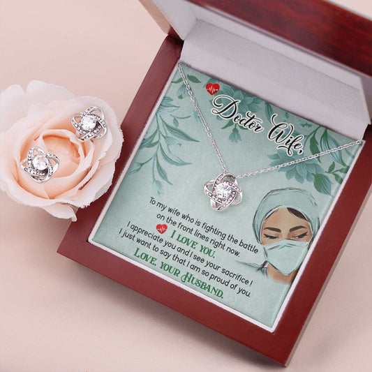 Doctor Wife Love Knot Earring & Necklace Set