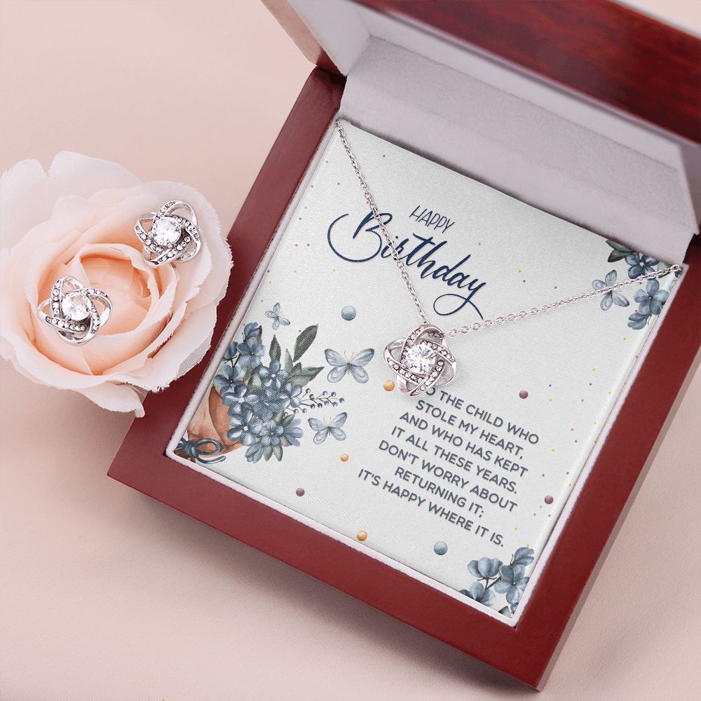 Copy of Happy birthday to the child who Love Knot Earring & Necklace Set