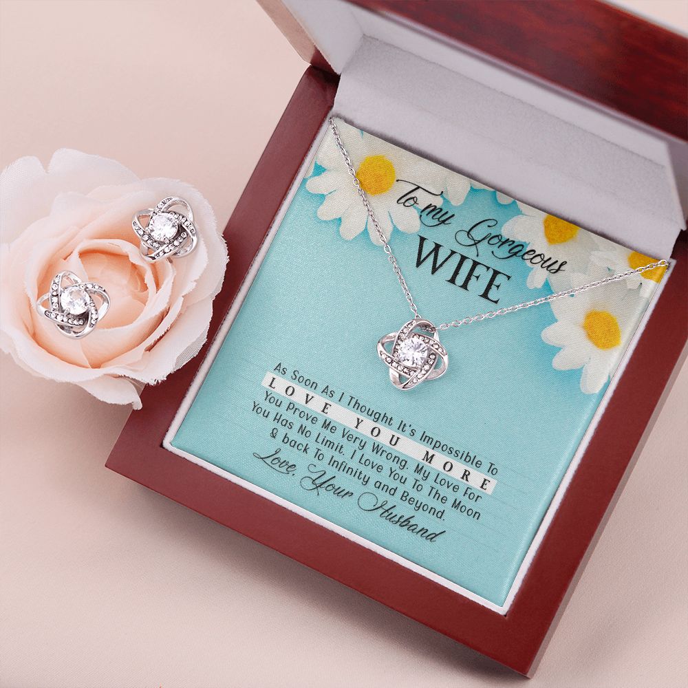 To my gorgeous wife- As Soon As I Thought Love Knot Earring & Necklace Set