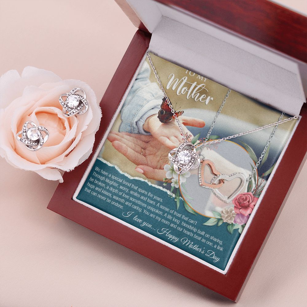 Mothers Day 2 Love Knot Earring & Necklace Set