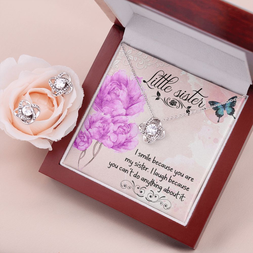 I smile because you are Love Knot Earring & Necklace Set