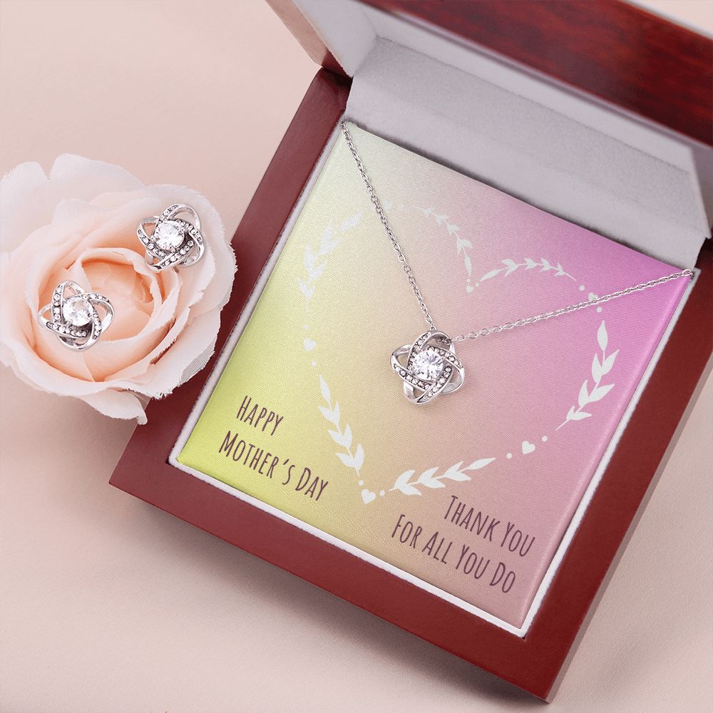 mothersdayitem-03 Love Knot Earring & Necklace Set
