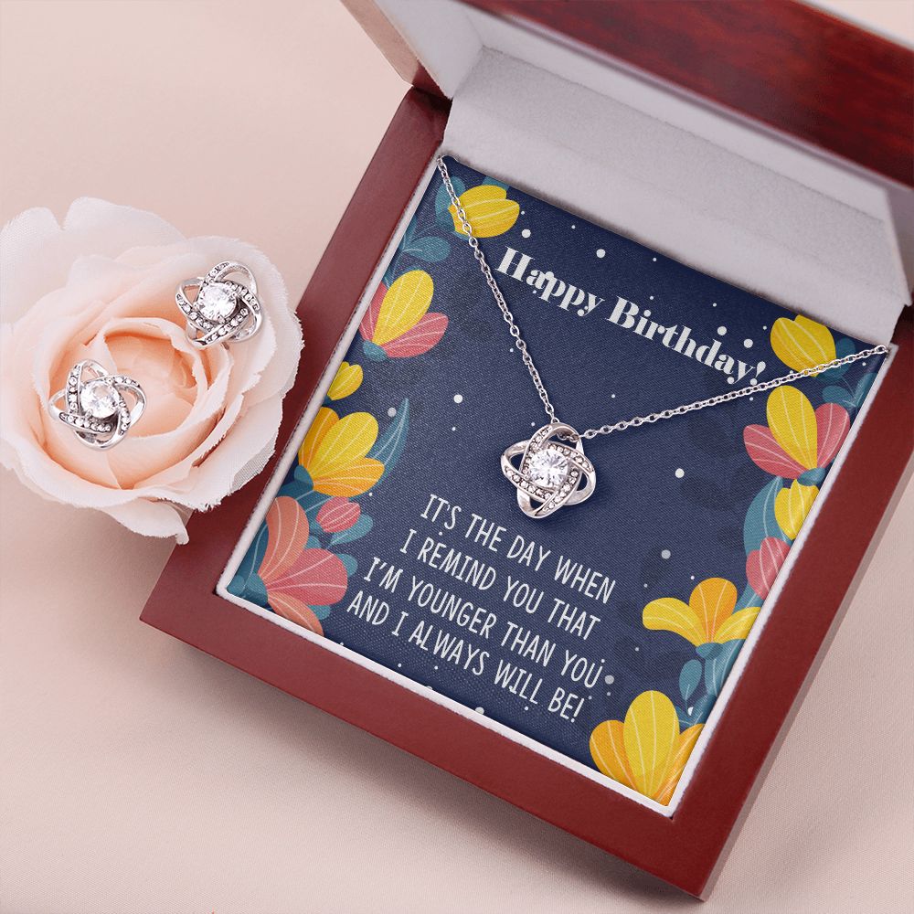 Siblings Birthday-01 Love Knot Earring & Necklace Set