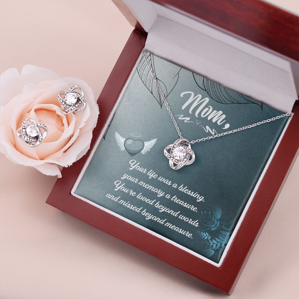Your life was a Love Knot Earring & Necklace Set