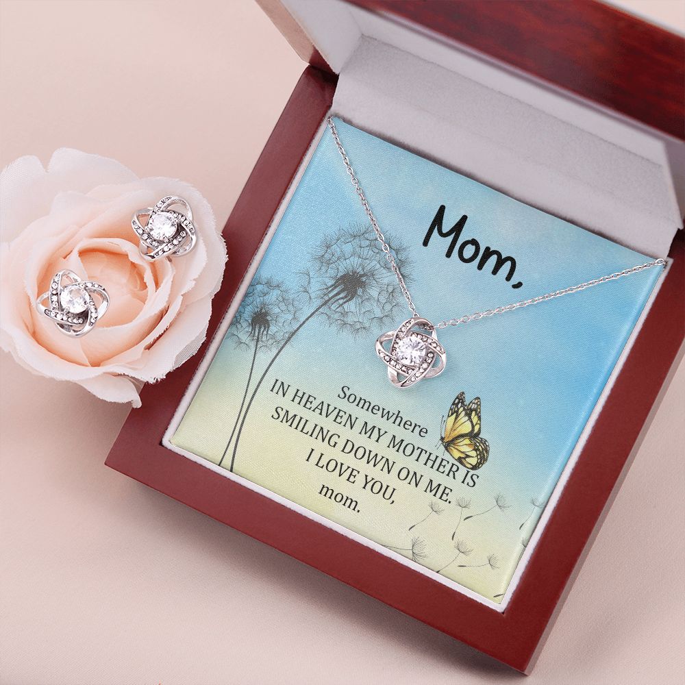 Somewhere in heaven Love Knot Earring & Necklace Set