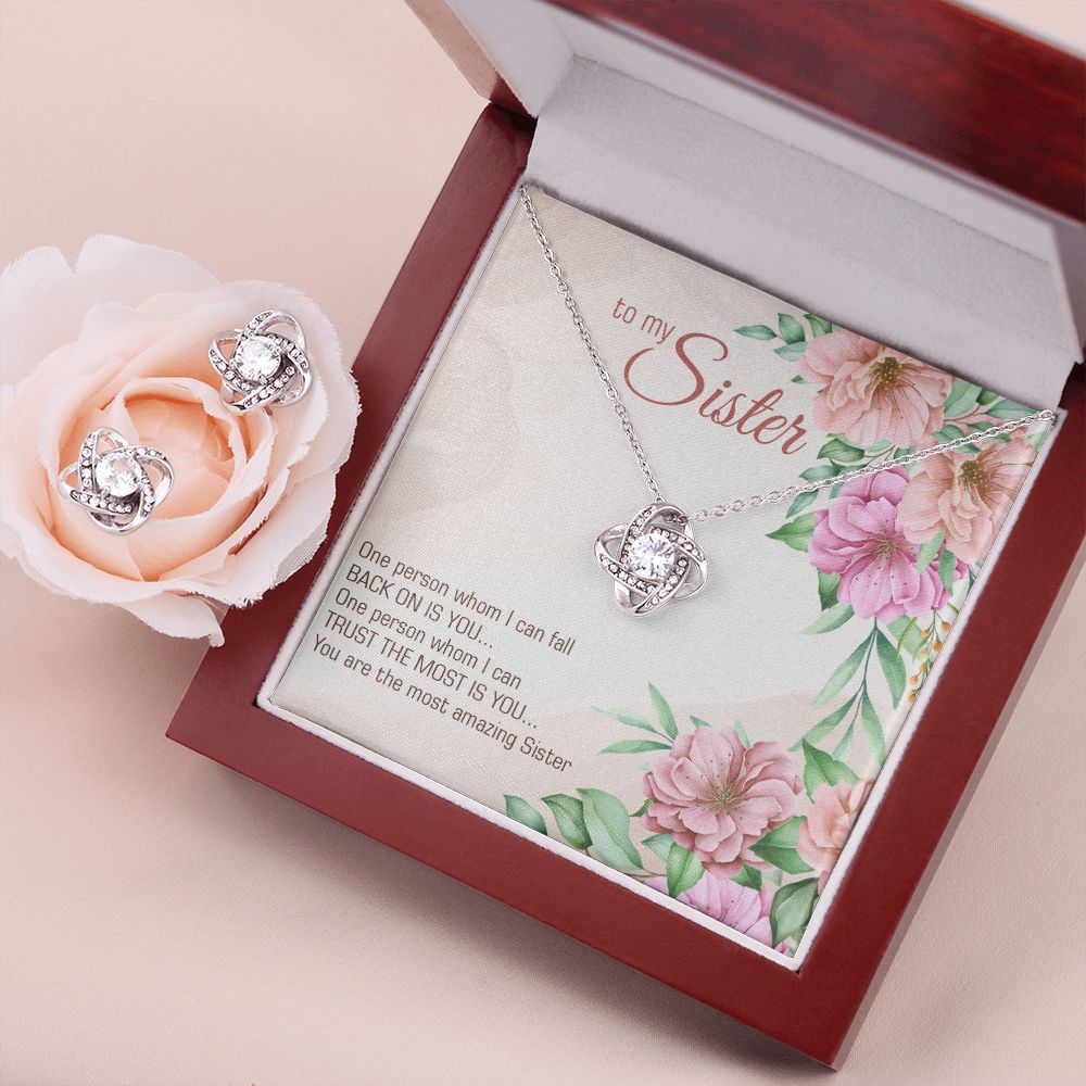 Sister Love Knot Earring & Necklace Set