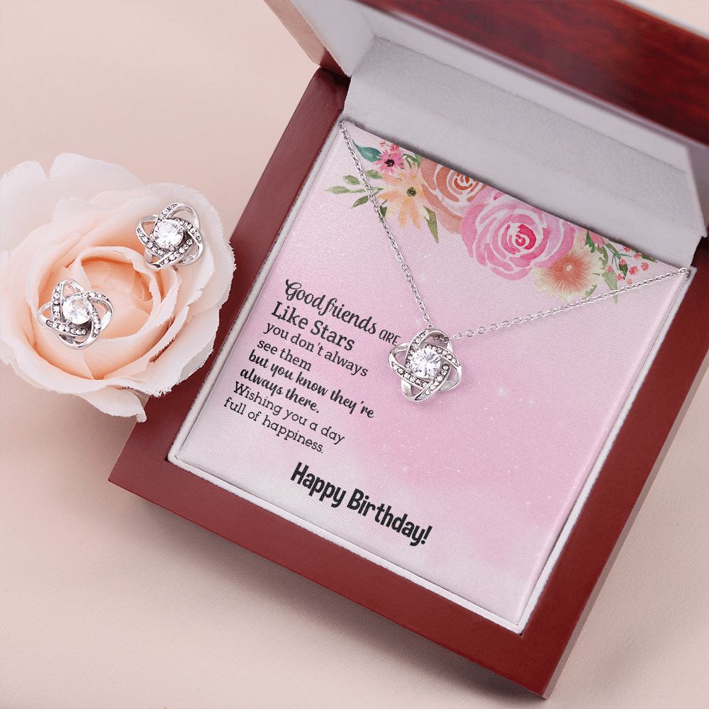 good friend Love Knot Earring & Necklace Set