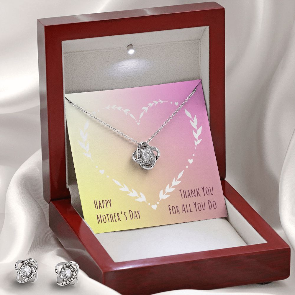 mothersdayitem-03(1) Love Knot Earring & Necklace Set