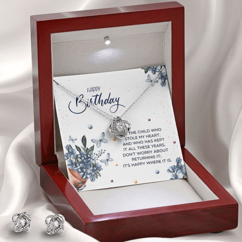 Copy of Happy birthday to the child who Love Knot Earring & Necklace Set