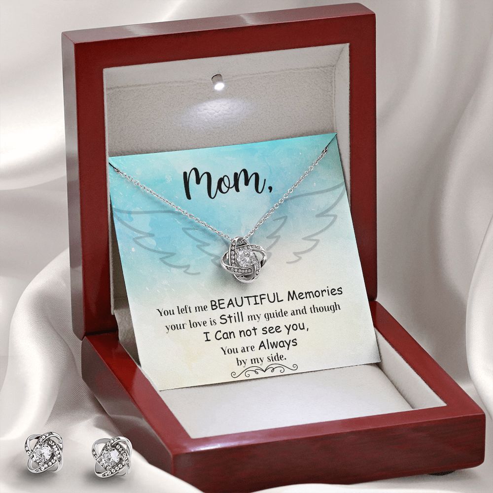 You left me Love Knot Earring & Necklace Set