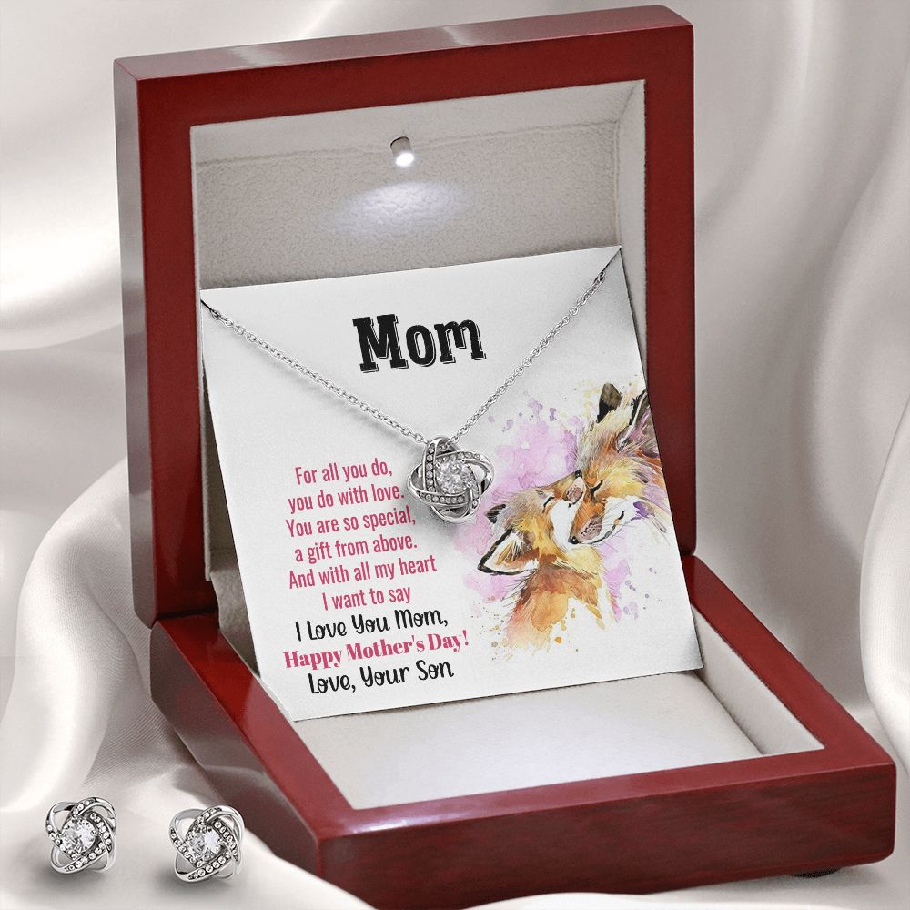 mom you are so special 1 Love Knot Earring & Necklace Set