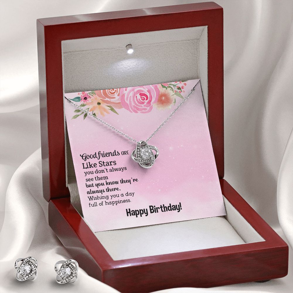 good friend Love Knot Earring & Necklace Set