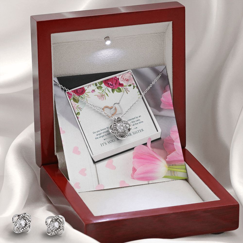 Mockup Sister 2 Love Knot Earring & Necklace Set