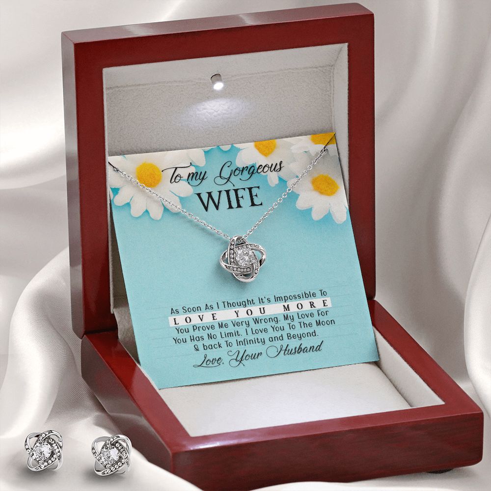To my gorgeous wife- As Soon As I Thought Love Knot Earring & Necklace Set